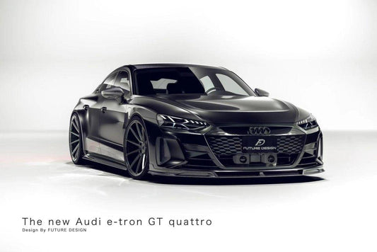 Future Design Carbon Fiber FRONT LIP SPLITTER for Audi e-Tron GT 2021-ON - Performance SpeedShop