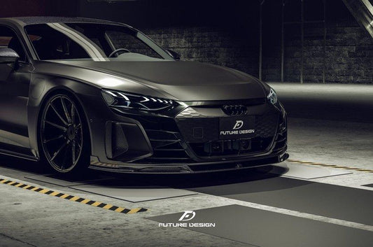 Future Design Carbon Fiber FRONT LIP SPLITTER for Audi e-Tron GT 2021-ON - Performance SpeedShop