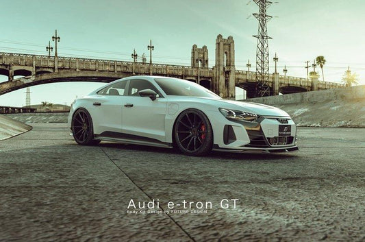 Future Design Carbon Fiber FRONT LIP SPLITTER for Audi e-Tron GT 2021-ON - Performance SpeedShop