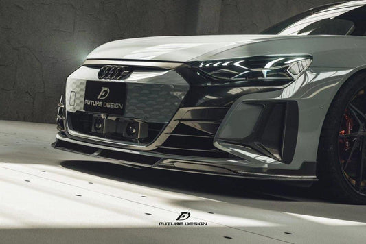 Future Design Carbon Fiber FRONT LIP SPLITTER for Audi e-Tron GT 2021-ON - Performance SpeedShop