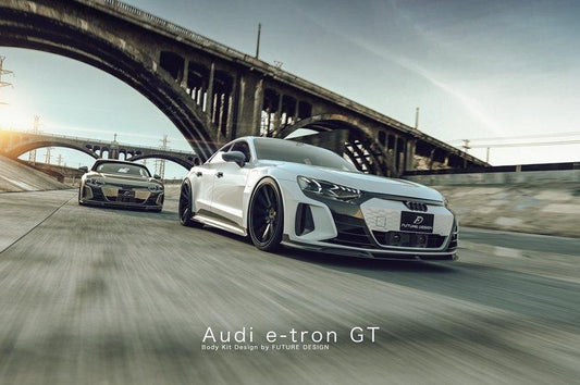 Future Design Carbon Fiber FRONT LIP SPLITTER for Audi e-Tron GT 2021-ON - Performance SpeedShop