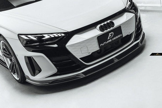 Future Design Carbon Fiber FRONT LIP SPLITTER for Audi e-Tron GT 2021-ON - Performance SpeedShop