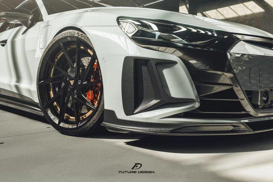 Future Design Carbon Fiber FRONT LIP SPLITTER for Audi e-Tron GT 2021-ON - Performance SpeedShop