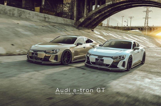 Future Design Carbon Fiber FRONT LIP SPLITTER for Audi e-Tron GT 2021-ON - Performance SpeedShop