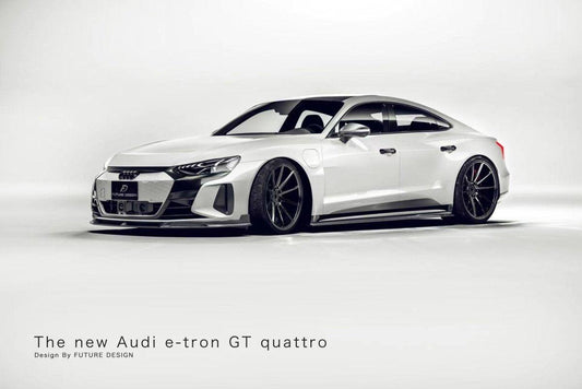 Future Design Carbon Fiber FRONT LIP SPLITTER for Audi e-Tron GT 2021-ON - Performance SpeedShop