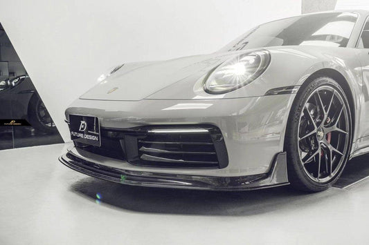 Future Design Carbon Fiber FRONT LIP SPLITTER for Porsche 992 Carrera & 4 & S & 4S - Performance SpeedShop