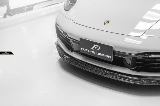 Future Design Carbon Fiber FRONT LIP SPLITTER for Porsche 992 Carrera & 4 & S & 4S - Performance SpeedShop