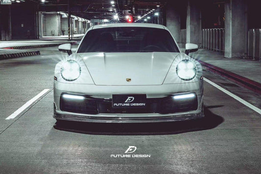 Future Design Carbon Fiber FRONT LIP SPLITTER for Porsche 992 Carrera & 4 & S & 4S - Performance SpeedShop