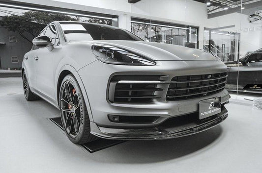 Future Design Carbon Fiber FRONT LIP SPLITTER for Porsche Cayenne Coupe 9Y3 - Performance SpeedShop