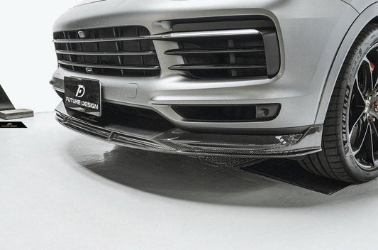 Future Design Carbon Fiber FRONT LIP SPLITTER for Porsche Cayenne Coupe 9Y3 - Performance SpeedShop