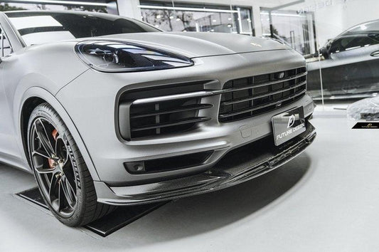 Future Design Carbon Fiber FRONT LIP SPLITTER for Porsche Cayenne Coupe 9Y3 - Performance SpeedShop