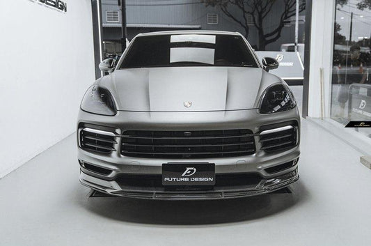 Future Design Carbon Fiber FRONT LIP SPLITTER for Porsche Cayenne Coupe 9Y3 - Performance SpeedShop