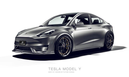 Future Design Carbon Fiber FRONT LIP SPLITTER for Tesla Model Y / Performance - Performance SpeedShop