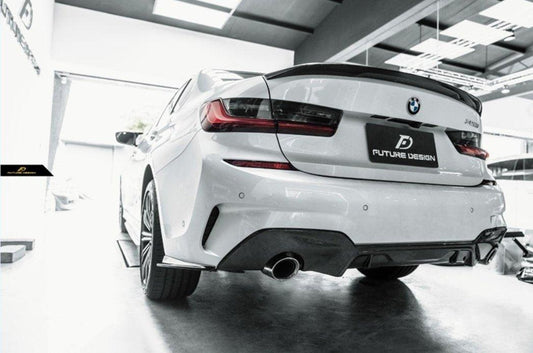 Future Design Carbon Fiber Rear Bumper Side Valences for BMW G20 G28 330I M340i - Performance SpeedShop