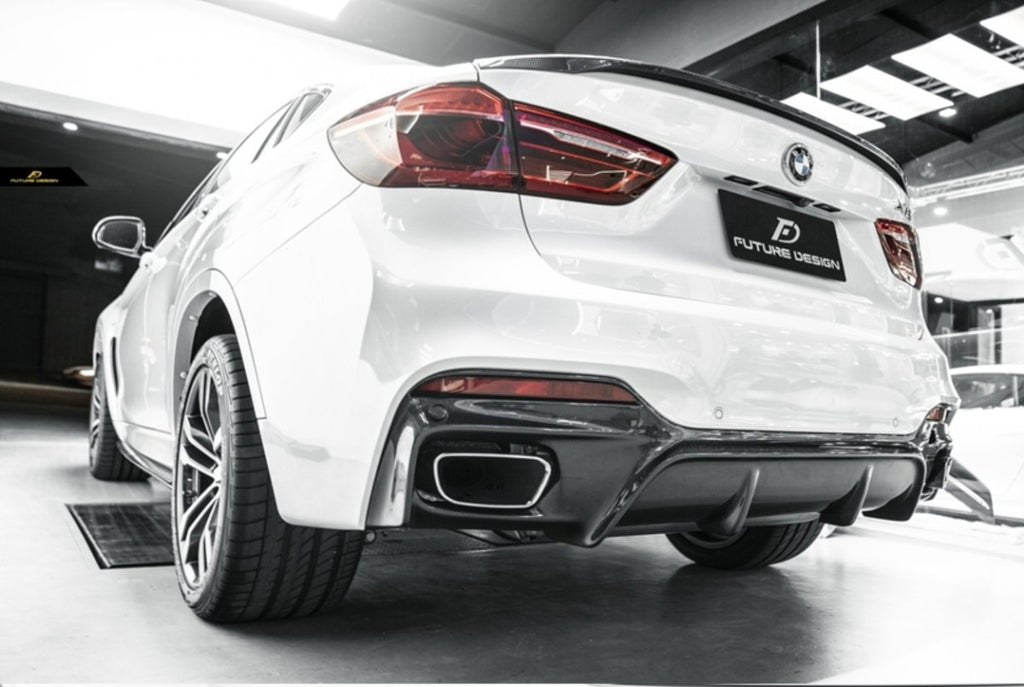 Future Design Carbon Fiber REAR DIFFUSER 3D STYLE for BMW X6 F16 2015-2019 - Performance SpeedShop