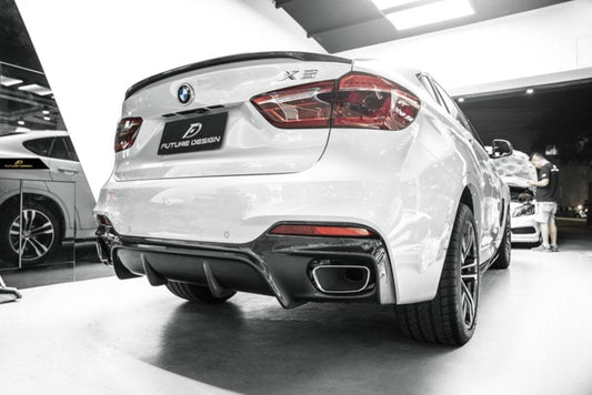 Future Design Carbon Fiber REAR DIFFUSER 3D STYLE for BMW X6 F16 2015-2019 - Performance SpeedShop