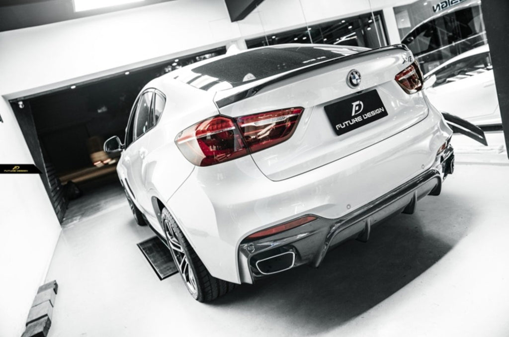 Future Design Carbon Fiber REAR DIFFUSER 3D STYLE for BMW X6 F16 2015-2019 - Performance SpeedShop