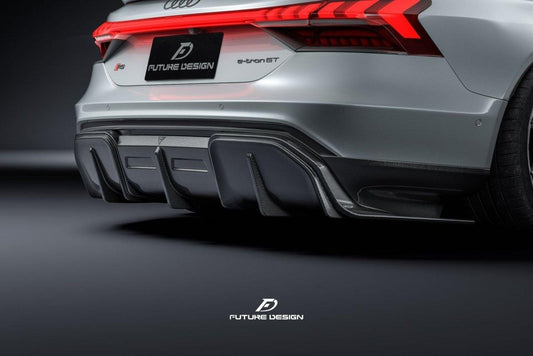 Future Design Carbon Fiber REAR DIFFUSER for Audi e-Tron GT 2021-ON - Performance SpeedShop