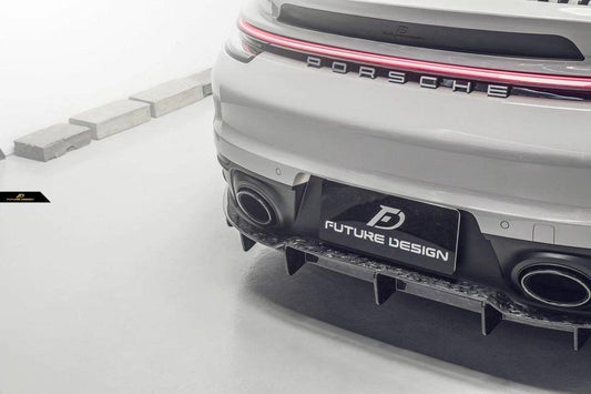 Future Design Carbon Fiber REAR DIFFUSER for Porsche 992 Carrera & 4 & S & 4S - Performance SpeedShop