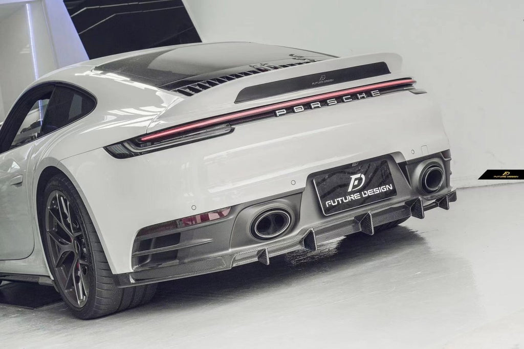 Future Design Carbon Fiber REAR DIFFUSER for Porsche 992 Carrera & 4 & S & 4S - Performance SpeedShop