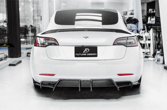 Future Design Carbon Fiber REAR DIFFUSER for Tesla Model 3 - Performance SpeedShop