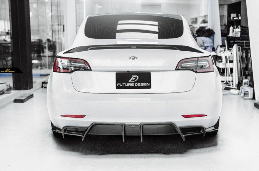Future Design Carbon Fiber REAR DIFFUSER for Tesla Model 3 ...