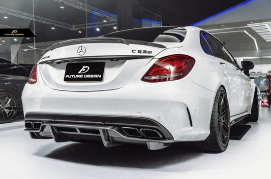 Future Design Carbon Fiber Rear Diffuser PSM Style for W205 C63 AMG Sedan 2015-2018 - Performance SpeedShop