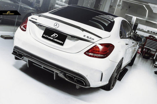 Future Design Carbon Fiber Rear Diffuser PSM Style for W205 C63 AMG Sedan 2015-2018 - Performance SpeedShop