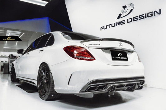 Future Design Carbon Fiber Rear Diffuser PSM Style for W205 C63 AMG Sedan 2015-2018 - Performance SpeedShop