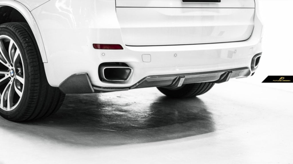 Future Design Carbon Fiber REAR DIFFUSER & REAR CANARDS MTECH STYLE for BMW F15 X5 2014-2018 - Performance SpeedShop