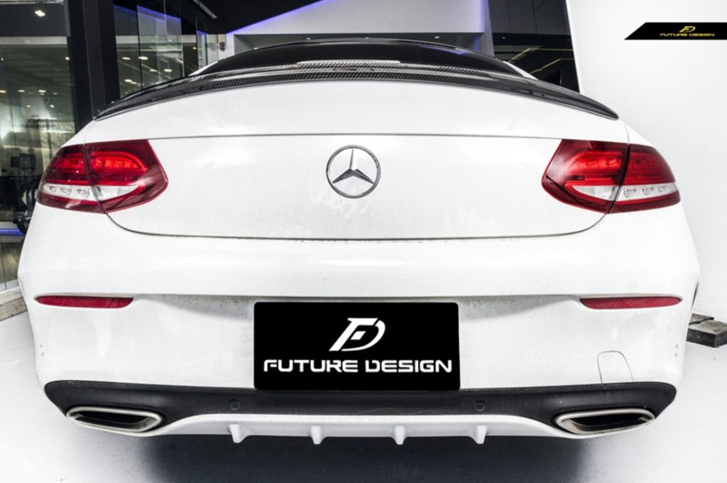 Future Design Carbon Fiber Rear Spoiler ED1 Style for Mercedes Benz 2015-ON W205 C300 C43 C63 AMG Coupe 2 Door - Performance SpeedShop