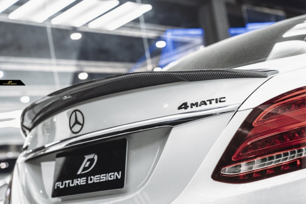 Future Design Carbon Fiber Rear Spoiler FD GT Style for Benz W205 2015-2020 C300 C43 C63 AMG Sedan 4 Door - Performance SpeedShop