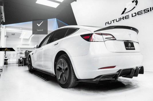 Future Design Carbon Fiber REAR SPOILER for Tesla Model 3 - Performance SpeedShop