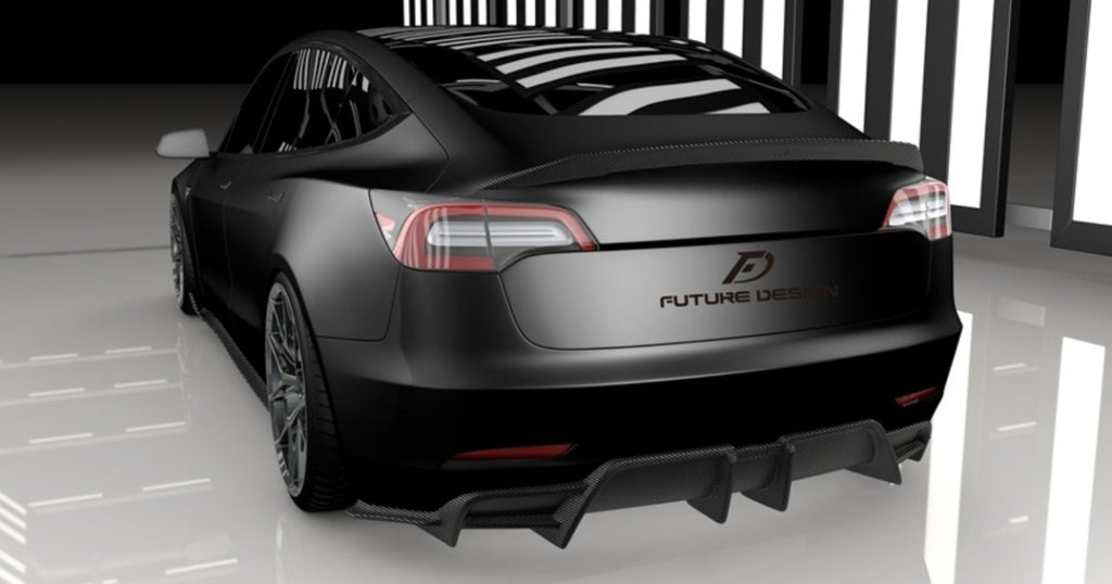 Future Design Carbon Fiber REAR SPOILER for Tesla Model 3 - Performance SpeedShop