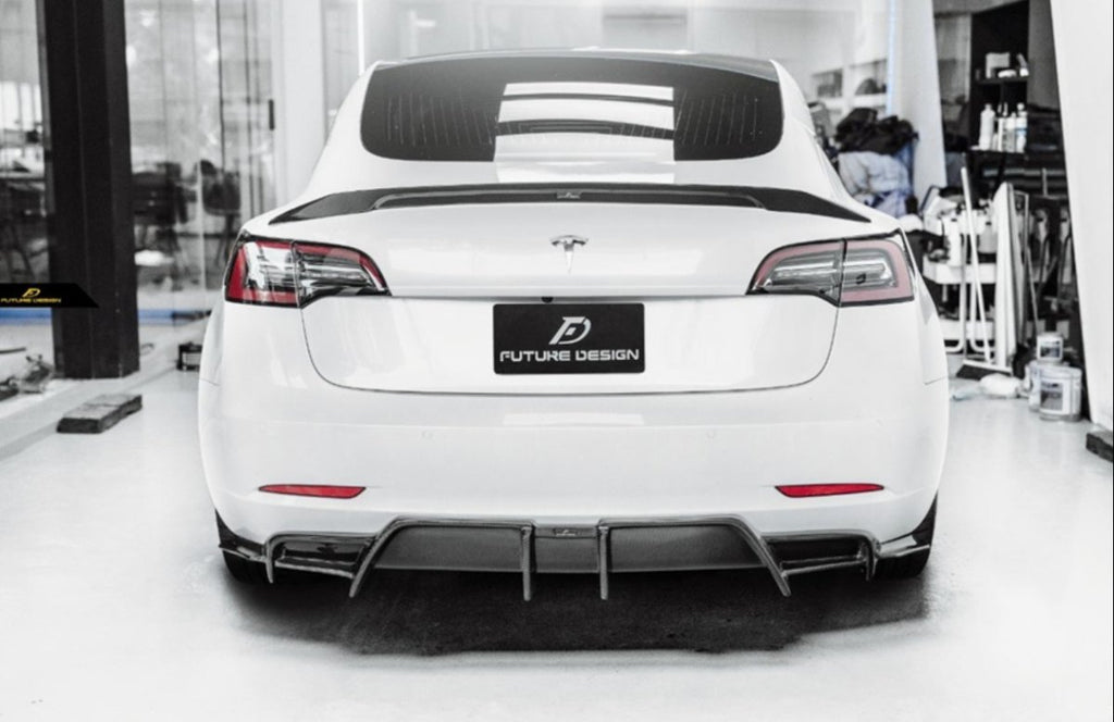 Future Design Carbon Fiber REAR SPOILER for Tesla Model 3 - Performance SpeedShop