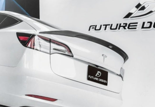 Future Design Carbon Fiber REAR SPOILER for Tesla Model 3 - Performance SpeedShop