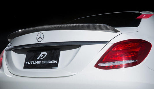 Future Design Carbon Fiber Rear Spoiler MO Style for Benz W205 2015-2020 C300 C43 C63 AMG Sedan 4 Door - Performance SpeedShop