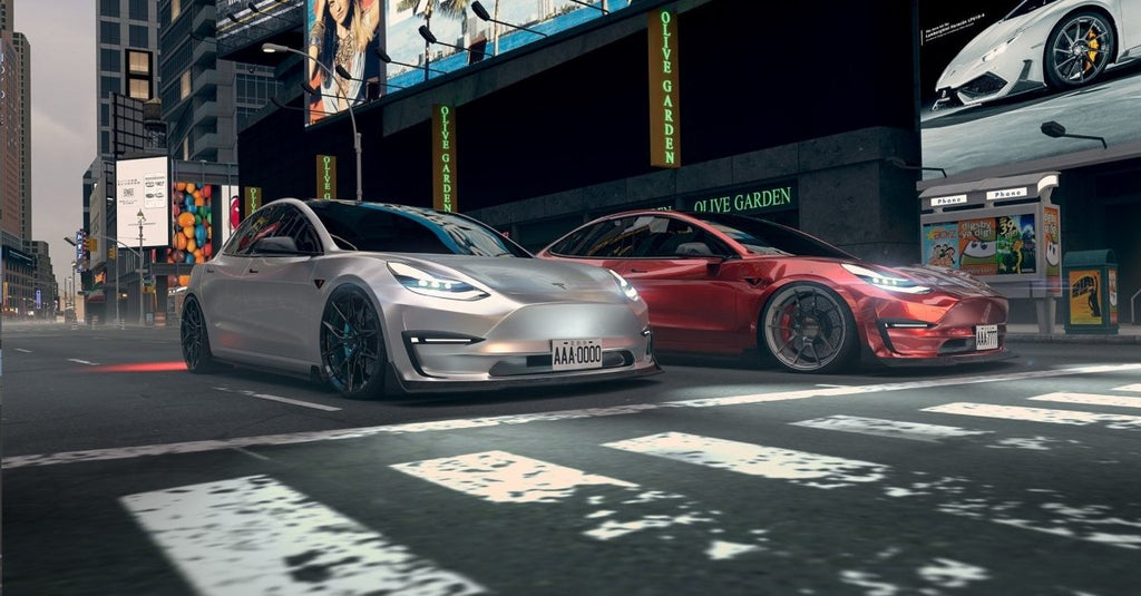 Future Design Carbon Fiber SIDE SKIRTS for Tesla Model 3 - Performance SpeedShop
