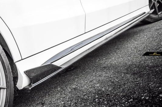 Future Design Carbon Fiber Side Skirts GT Style for Mercedes Benz W205 2015-ON C300 C43 C63 AMG Coupe 2 Door Sedan 4 Door - Performance SpeedShop