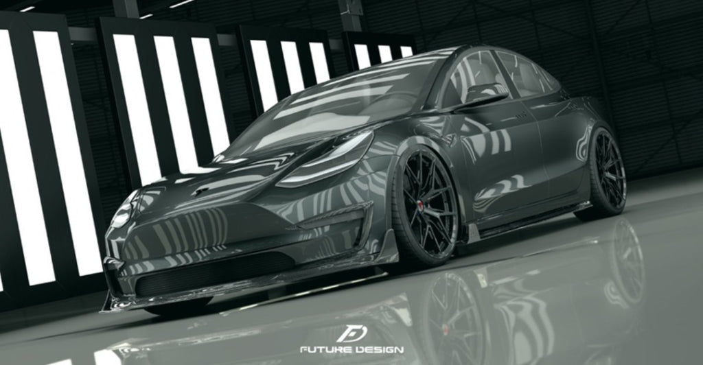Future Design Carbon Fiber UPPER VALENCES for Tesla Model 3 - Performance SpeedShop