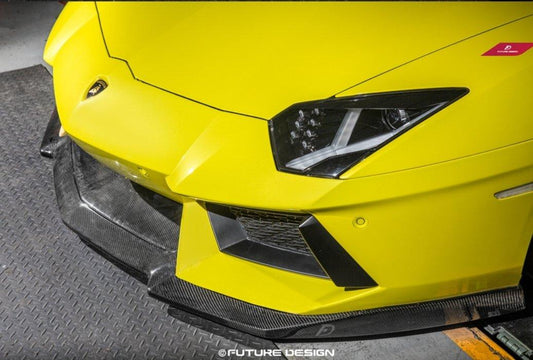 Future Design Carbon Lamborghini Aventador LP700 Carbon Fiber Front Lip Ver.2 - Performance SpeedShop