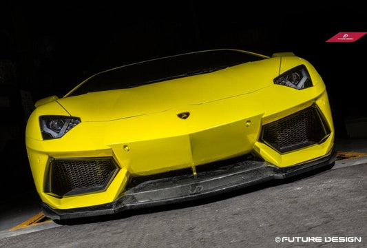 Future Design Carbon Lamborghini Aventador LP700 Carbon Fiber Front Lip Ver.2 - Performance SpeedShop