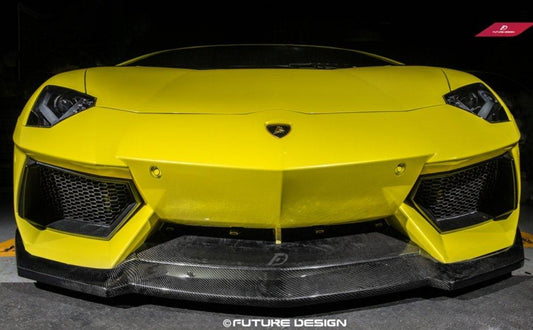 Future Design Carbon Lamborghini Aventador LP700 Carbon Fiber Front Lip Ver.2 - Performance SpeedShop