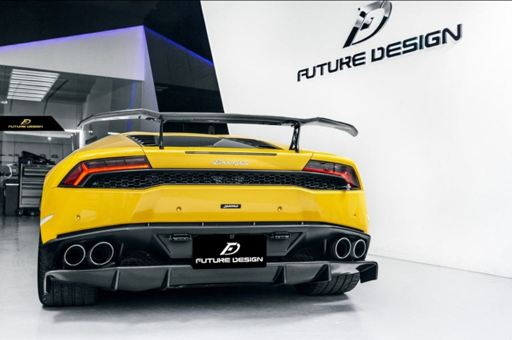 Future Design Carbon Lamborghini Huracan LP580 LP610 Carbon Fiber Rear Spoiler Wing Ver.2 - Performance SpeedShop