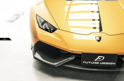 Future Design Carbon Lamborghini Huracan LP610 Carbon Fiber Front Lip Ver.2 ( 3 Pcs ) - Performance SpeedShop