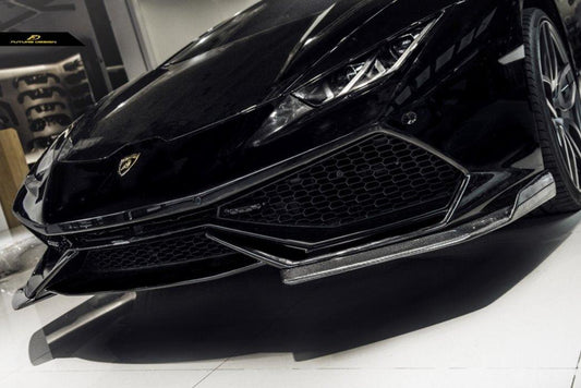 Future Design Carbon Lamborghini Huracan LP610 Carbon Fiber Front Lip Ver.3 ( 2 Pcs ) - Performance SpeedShop