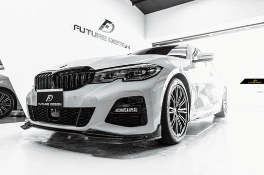 Future Design Carbon M Performance Carbon Fiber Front Splitter ( 2 Pcs ) for BMW G20 / G21 3 Series M340i 330i with M-Package - Performance SpeedShop