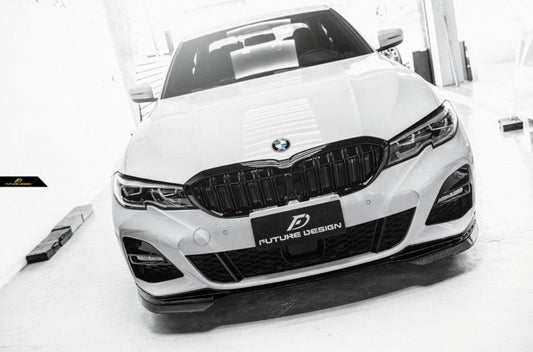 Future Design Carbon M Performance Carbon Fiber Front Splitter ( 2 Pcs ) for BMW G20 / G21 3 Series M340i 330i with M-Package - Performance SpeedShop