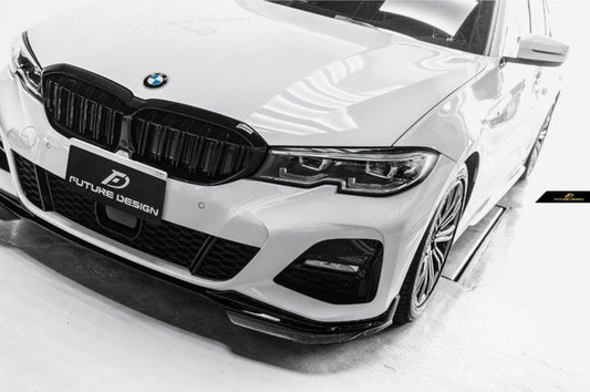 Future Design Carbon M Performance Carbon Fiber Front Splitter ( 2 Pcs ) for BMW G20 / G21 3 Series M340i 330i with M-Package - Performance SpeedShop