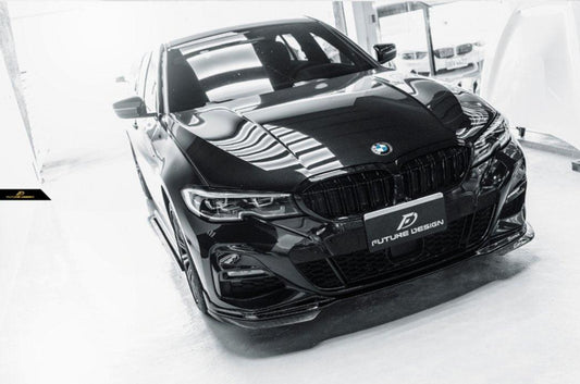 Future Design Carbon M Performance Carbon Fiber Front Splitter ( 2 Pcs ) for BMW G20 / G21 3 Series M340i 330i with M-Package - Performance SpeedShop